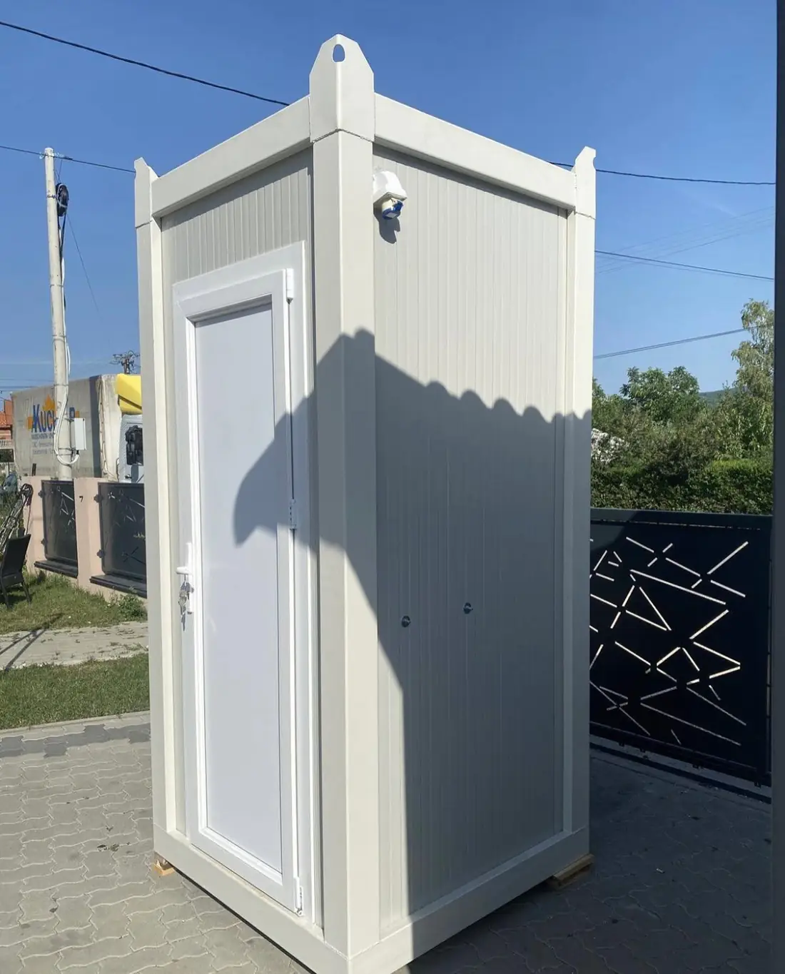 White VIP restroom cabin
